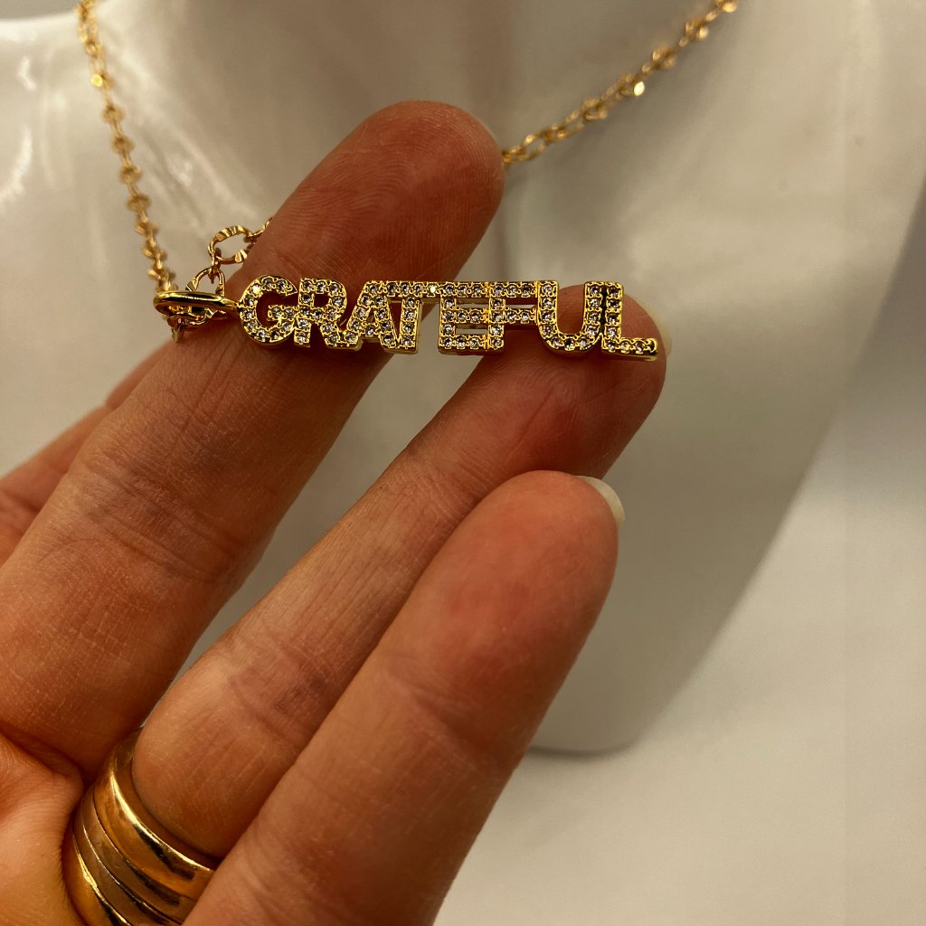18k Real Gold Plated Figaro Chain Over Brass Grateful Pendant 18 Inches 25$